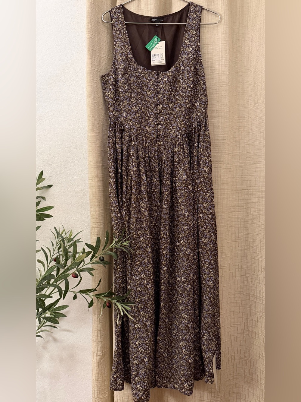 & Other Stories Brown Floral Maxi Dress